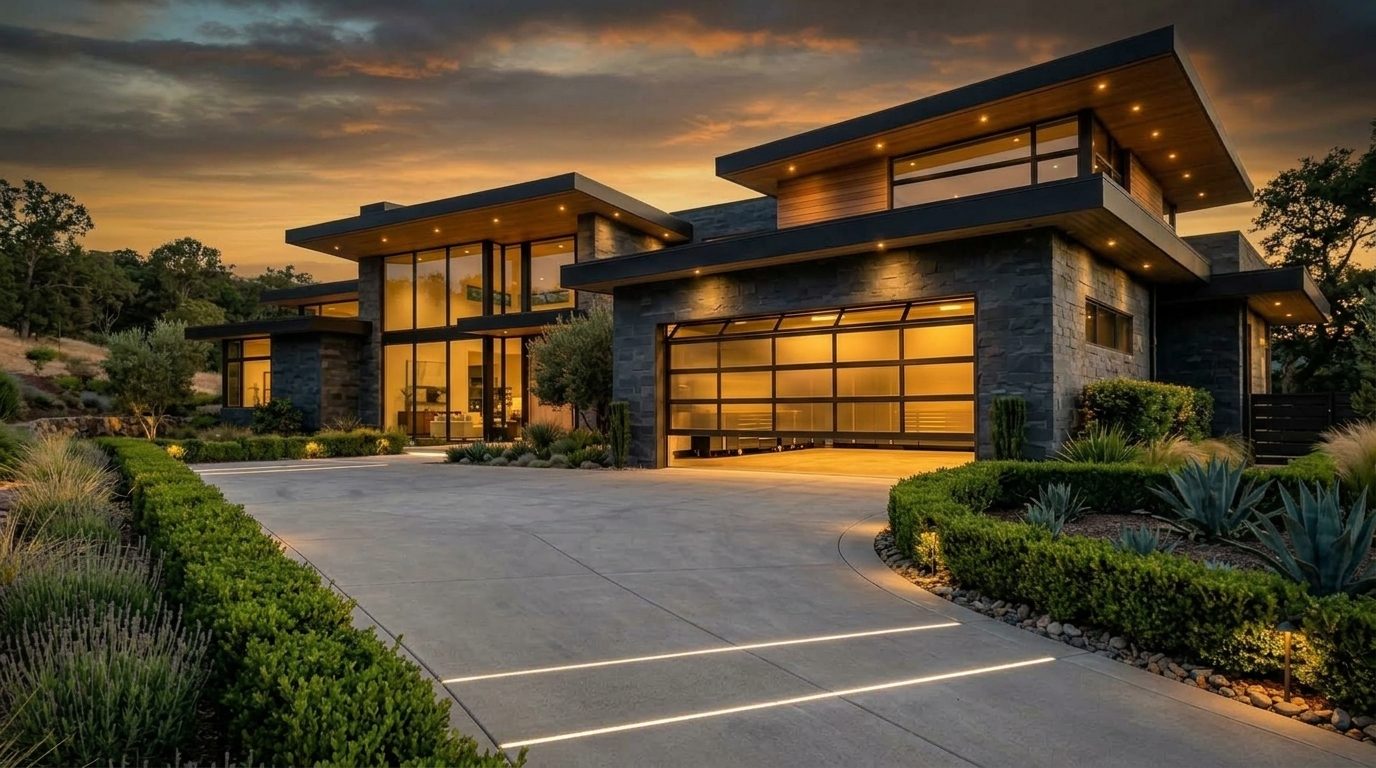 Tabitha Fields Garage Doors Repairs Garage Door Gliding Open Revealing Warm Illuminated Interior